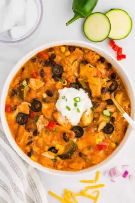 Slow Cooker Chicken Enchilada Casserole