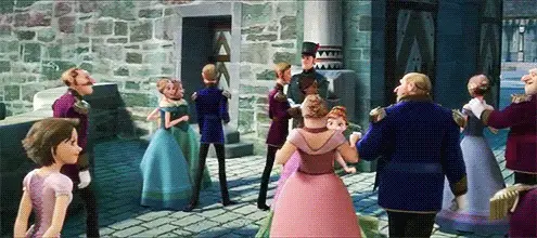 Flynn Ryder (along with Rapunzel) attends Elsa