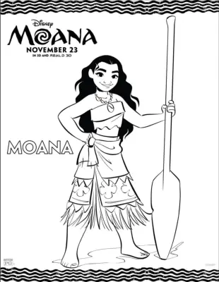 Moana Printable Coloring Sheet
