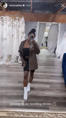 Simone Biles Picks Up Her Galia Lahav Wedding Dresses