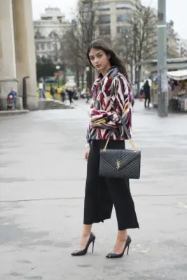 With Superhigh Heels and a Boxy Coat