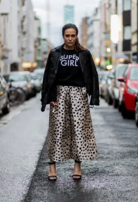 In Shiny Jacquard With a Statement Tee