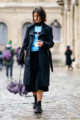 With a Trench and Dr. Martens