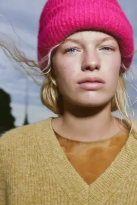 Zara Turned-Up Knit Beanie