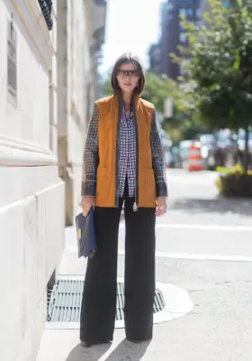 Wear a Tan Jacket With Black Trousers