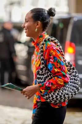 Mix Colorful Prints — Orange and Black Can Still Be the Base of Your Look