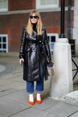 Finish Your Look With a Wink — Those Bright Orange Pumps Will Do