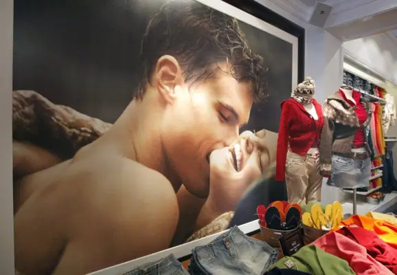 CHICAGO - DECEMBER 8: Abercrombie & Fitch clothing is displayed in one of its stores December 8, 2003 in Chicago, Illinois. A recent report claims that Abercrombie & Fitch discriminates against sales representatives based on their 