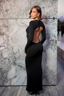 Hailey Bieber Wearing a Backless Dress
