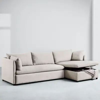 A Modular Sleeper Sofa: West Elm Shelter Sleeper Sectional With Storage