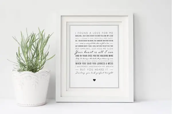 Perfect Song Lyrics Print