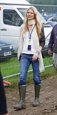 Gwyneth Paltrow Wearing a Long Scarf and Rain Boots