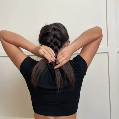 French Braid Tutorial, Step 6: Finish With a Basic Braid