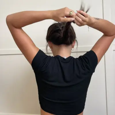 French Braid Tutorial, Step 7: Secure With an Elastic