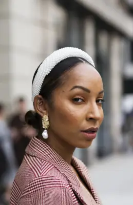 Trend Inspiration: Pearl Headband and Low Bun