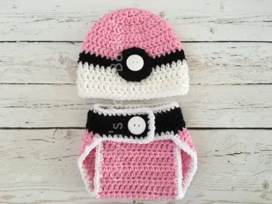 Baby Pokéball Hat and Diaper Cover