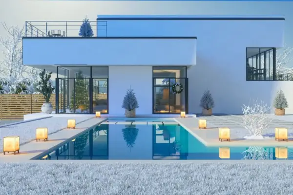 Holiday Zoom Background: Luxury Decorated Mansion