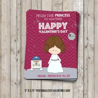 Personalized Princess Leia Valentines