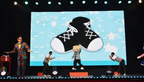 Hello Kitty bought Dear Daniel some awesome new dancing shoes.