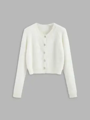 Cider Rhinestone Button Up Cardigan