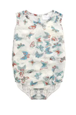 Butterfly-Printed Sleeveless Onesie