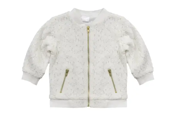 Gold-and-White Zip-Up Sweater