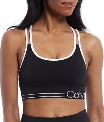 Calvin Klein Performance Low Impact Ruched Front Strappy Sports Bra