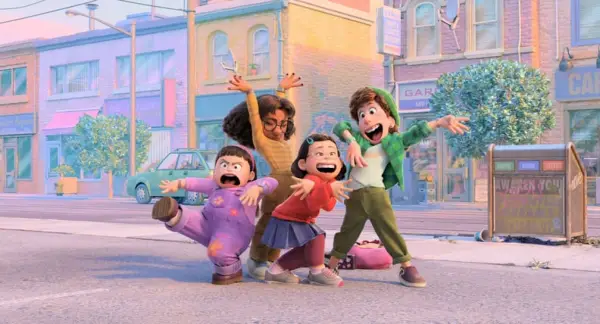 TURNING RED, from left: Abby (voice: Hyein Park), Priya (voice: Maitreyi Ramakrishnan), Mei Lee (voice: Rosalie Chiang), Miriam (voice: Ava Morse), 2022. Walt Disney Studio Motion Pictures / Courtesy Everett Collection