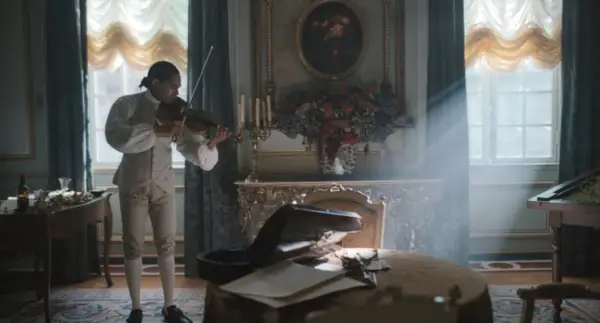 CHEVALIER, Kelvin Harrison Jr. as Joseph Bologne, Chevalier de Saint-Georges, 2022. Searchlight Pictures / Courtesy Everett Collection