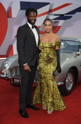 Sope Dinsu and Dominique Tipper at the No Time to Die World Premiere