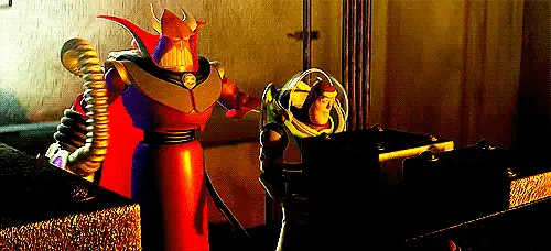 When Buzz deals with this demon of a toy.