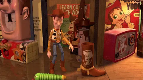 When Woody finds a big boot and can