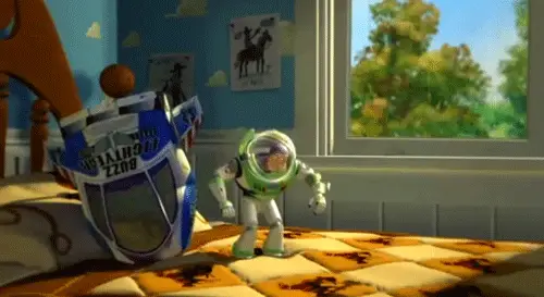 When Buzz is just like you at the mattress store.