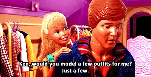 When Ken is SO PUMPED to have a fashion show.