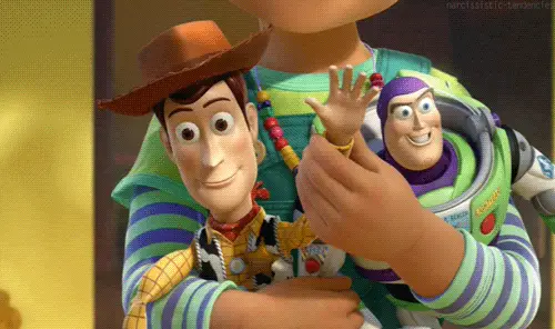 When Woody waves goodbye to Andy and you