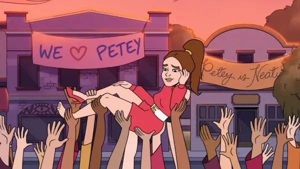 PRAISE PETEY, from left: Petey (voice: Annie Murphy), 