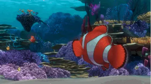 When Nemo Rushes Back to His Dad at the End
