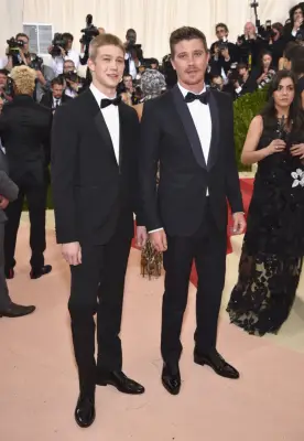 NEW YORK, NY - MAY 02: Joe Alwyn and Garrett Hedlund (R) attend the 2016 Met Gala