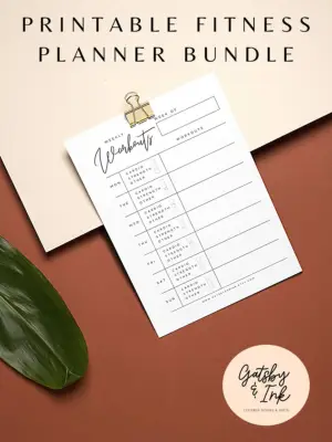 Printable Fitness Planner Bundle