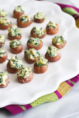 Mini Spinach-Artichoke-Stuffed Potatoes