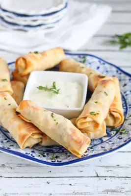 Baked Chicken Ranch Yogurt Egg Rolls