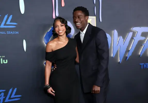 Feb. 15, 2023: Lori Harvey and Damson Idris at the 