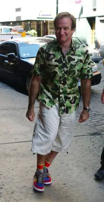 Exhibit A: Robin Williams in a BAPE Button-Up and Nike Dunk High SB