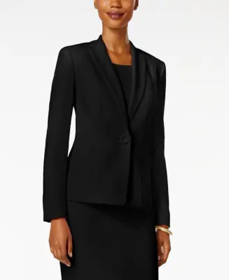A Traditional Blazer: Kasper Crepe One-Button Blazer