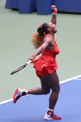 Serena Williams Wearing Burgundy Nikes at the US Open in 2020