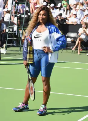 Serena Williams Wearing Multicolor Nikes at an Event in 2019