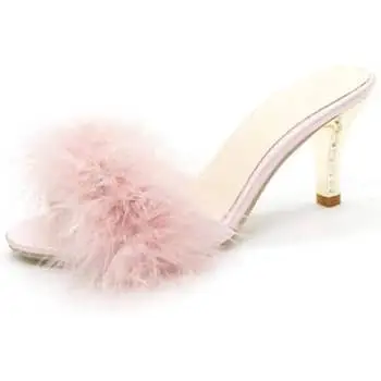 Pink Barbie Heels: Feathery Pleasers
