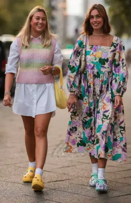 A Pastel Sweater Vest + a Button-Down + Crocs + Socks