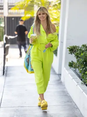 Bright Neon Jumpsuit + Colorful Crocs