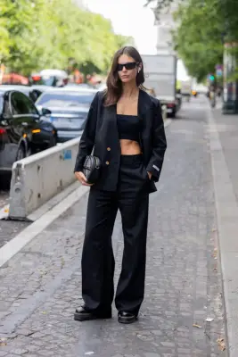 All-Black Pantsuit, Dark Sunglasses, and Doc Martens